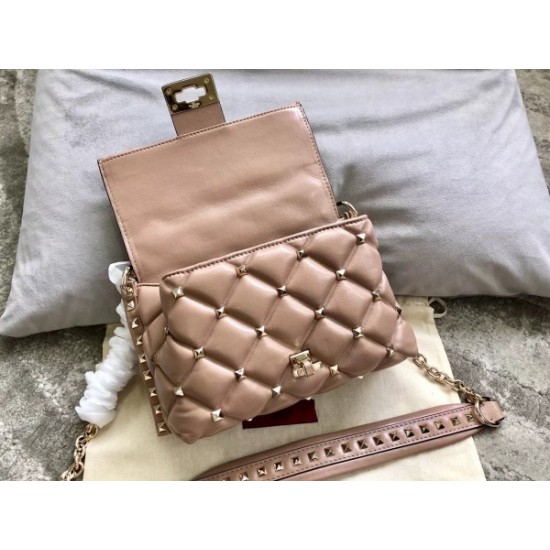 Valentino Small Candystud Crossbody Bag In Poudre Lambskin