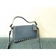 Valentino Small Rockstud Crossbody Bag In Blue Grainy Calfskin