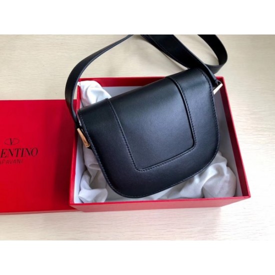 Valentino Small Supervee Crossbody Bag In Black Leather