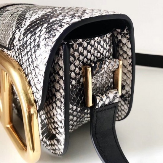 Valentino Small Supervee Crossbody Bag In Embossed Python Leather