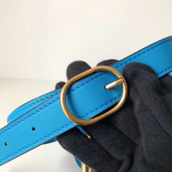 Valentino Small Supervee Crossbody Bag In Neon Blue Leather