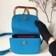 Valentino Small Supervee Crossbody Bag In Neon Blue Leather