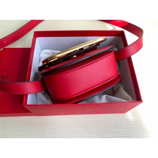 Valentino Small Supervee Crossbody Bag In Red Leather