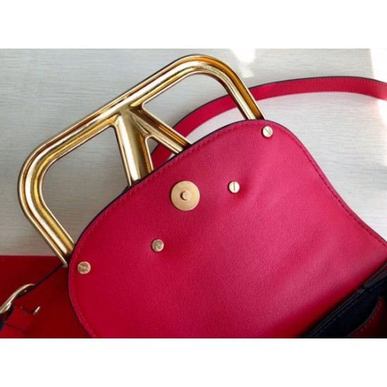 Valentino Small Supervee Crossbody Bag In Red Leather