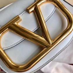 Valentino Small Supervee Crossbody Bag In White Leather