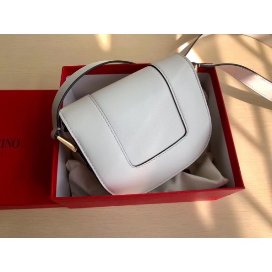 Valentino Small Supervee Crossbody Bag In White Leather