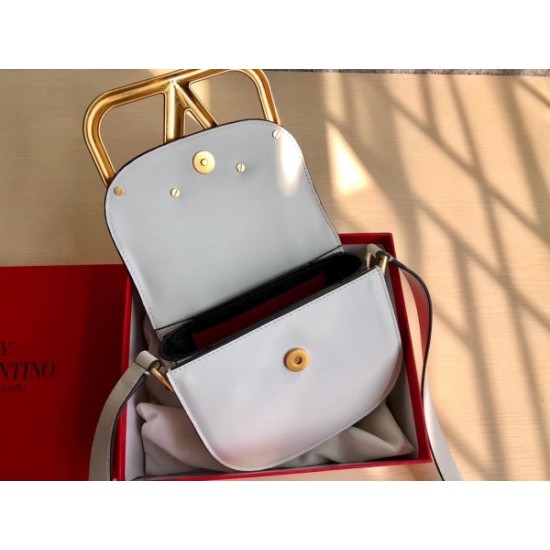 Valentino Small Supervee Crossbody Bag In White Leather