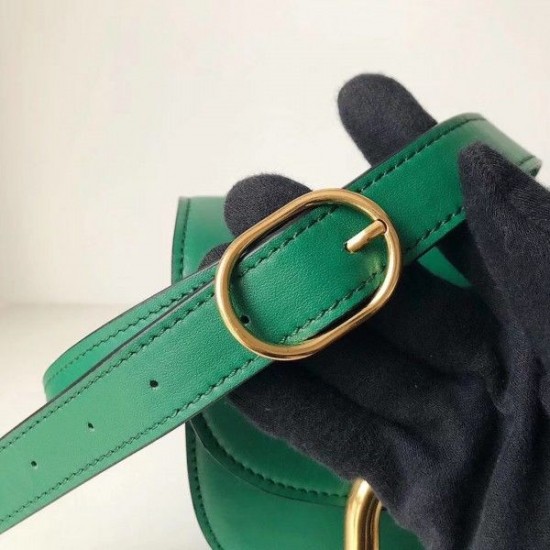 Valentino Supervee Crossbody Bag In Green Leather