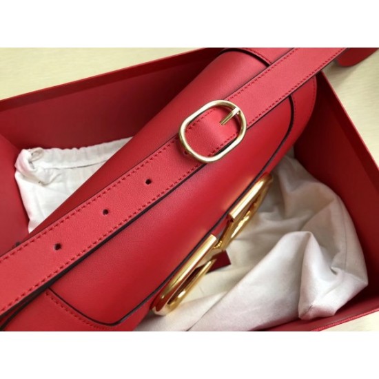 Valentino Supervee Crossbody Bag In Red Leather