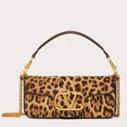 Valentino Large Loco Shoulder Bag in Pony effect Calfskin