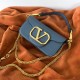 Valentino Loco Small Shoulder Bag In Blue Calfskin