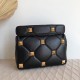 Valentino Medium Roman Stud Chain Bag In Black Nappa