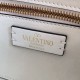 Valentino Medium Roman Stud Chain Bag In White Nappa