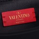 Valentino Medium VRing Chain Bag In Black Grainy Calfskin