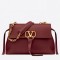 Valentino Medium VRing Chain Bag In Bordeaux Grainy Calfskin