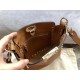 Valentino Mini Rockstud Hobo Bag In Brown Grained Leather