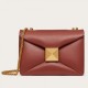 Valentino One Stud Chain Bag In Brown Nappa Leather