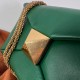 Valentino One Stud Chain Bag In Green Nappa Leather