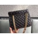 Valentino Rockstud Spike Medium Bag In Black Nappa Leather