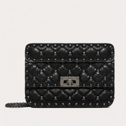 Valentino Rockstud Spike Small All Black Bag