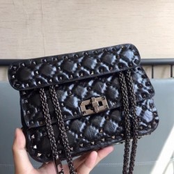 Valentino Rockstud Spike Small All Black Bag