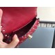 Valentino Rockstud Spike Small Bag In Red Lambskin