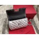 Valentino Rockstud Spike Small Bag In Silver Metallic Lambskin