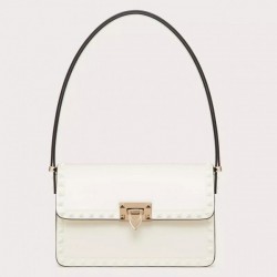 Valentino Rockstud23 Shoulder Bag in White Calfskin