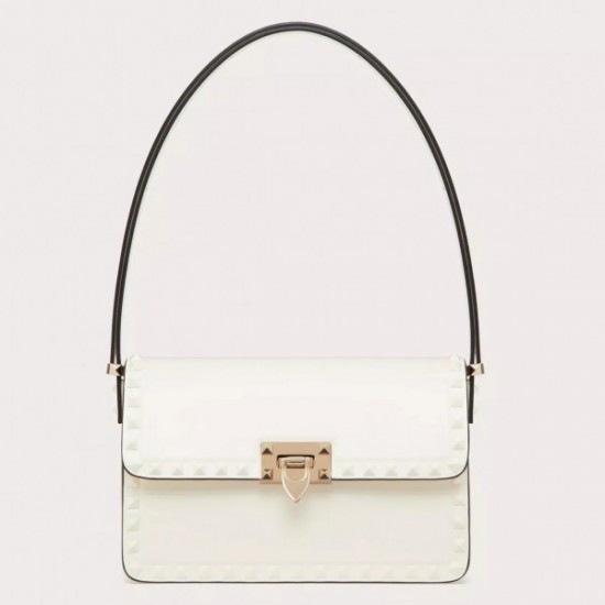 Valentino Rockstud23 Shoulder Bag in White Calfskin