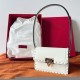 Valentino Rockstud23 Small Shoulder Bag in White Calfskin