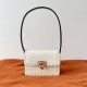 Valentino Rockstud23 Small Shoulder Bag in White Calfskin