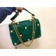 Valentino Roman Stud Chain Bag In Green Lambskin