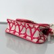 Valentino Small Loco Shoulder Bag in Red Toile Iconographe