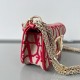 Valentino Small Loco Shoulder Bag in Red Toile Iconographe