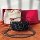 Valentino Small Loco Shoulder Bag with Black Crystals