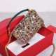 Valentino Small Loco Shoulder Bag with Gold 3D effect Embroidery