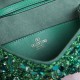 Valentino Small Loco Shoulder Bag with Green 3D effect Embroidery