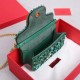 Valentino Small Loco Shoulder Bag with Green 3D effect Embroidery