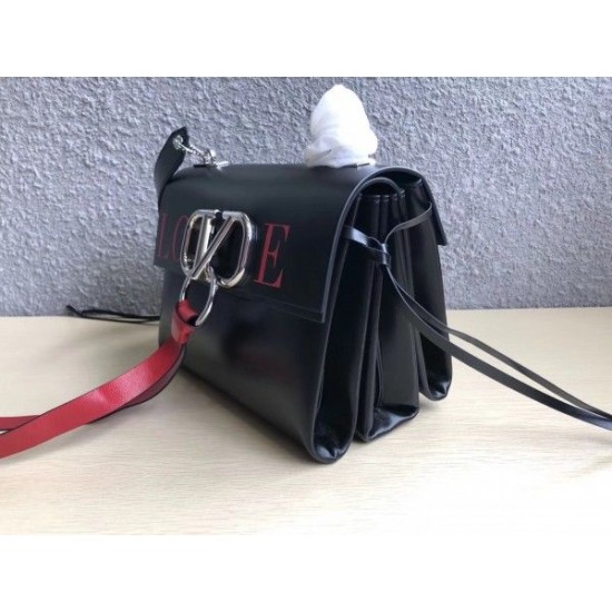 Valentino Small Love Vring Shoulder Black Bag