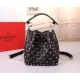 Valentino Small Noir Rockstud Spike Bucket Bag