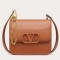 Valentino Small Vsling Shoulder Bag In Brown Grainy Leather