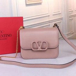 Valentino Small Vsling Shoulder Bag In Nude Calfskin