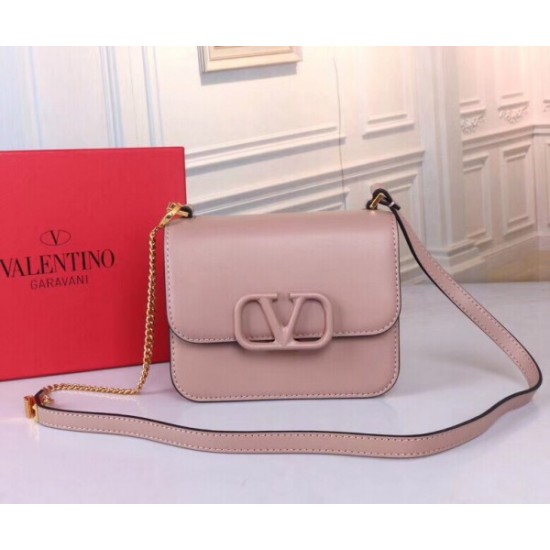 Valentino Small Vsling Shoulder Bag In Nude Calfskin