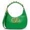 Valentino Stud Sign Hobo Bag In Green Calfskin