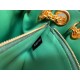 Valentino Stud Sign Shoulder Bag In Green Nappa Leather