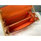 Valentino Stud Sign Shoulder Bag In Orange Nappa Leather