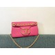 Valentino Stud Sign Shoulder Bag In Pink Nappa Leather