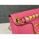 Valentino Stud Sign Shoulder Bag In Pink Nappa Leather