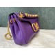 Valentino Stud Sign Shoulder Bag In Purple Nappa Leather