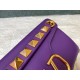 Valentino Stud Sign Shoulder Bag In Purple Nappa Leather